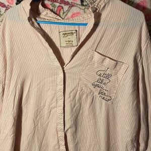 Faded pink button up